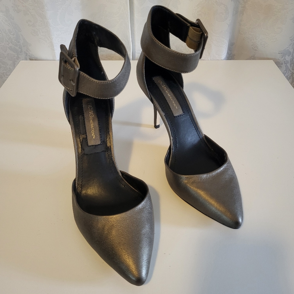 BCBG Metallic Gray Heels